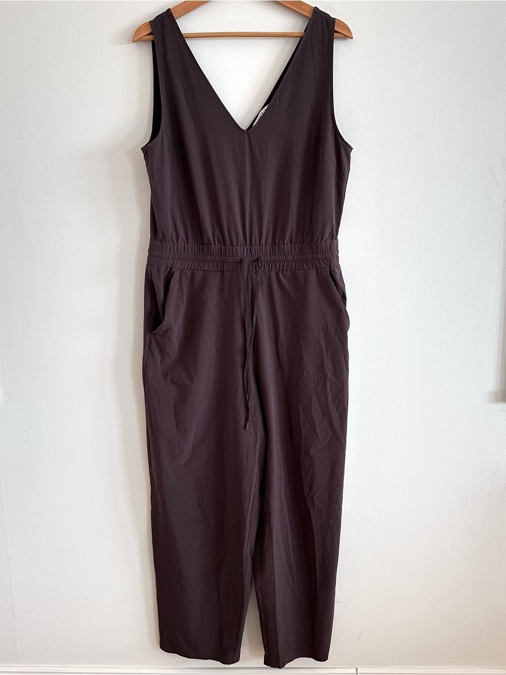 Athleta Avenue Jumpsuit in Shale Brown, size MP